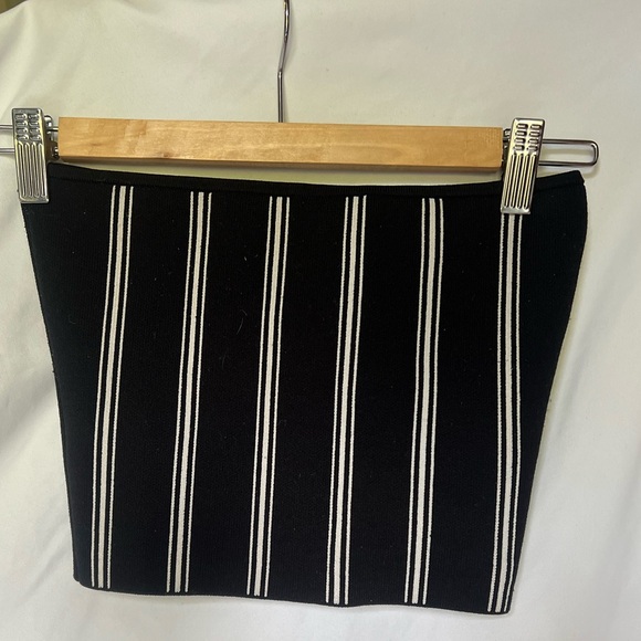 Aritzia Black & White Striped Bandeau Top - Picture 1 of 2